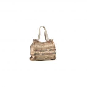 Borsa in tessuto naturale con ricami