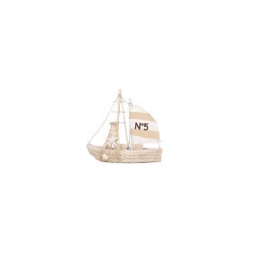 Barca in legno rete righe beige