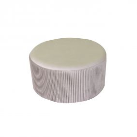 Pouf beige in velluto