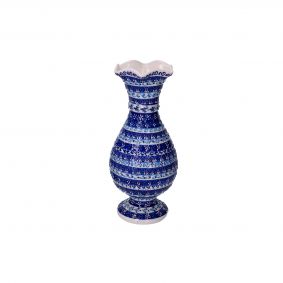 Vaso anfora blu decorato in ceramica