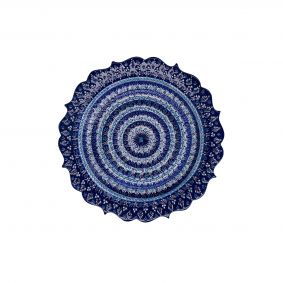 Piatto decorativo blu in ceramica