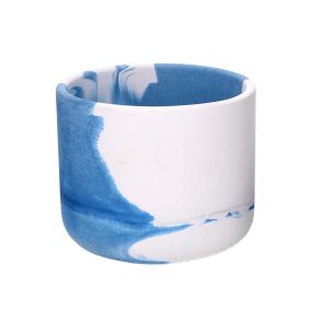 Vaso cemento bianco e azzurro