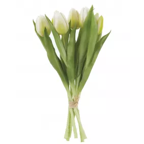 mazzo 7 tulipani bianchi effetto real touch