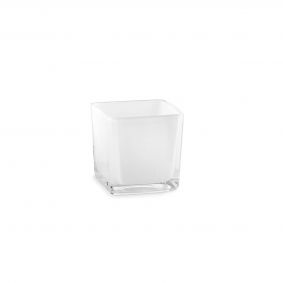 Cubo in vetro bianco