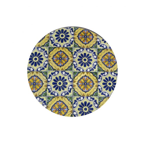 Tavolo in ferro mosaico blu con 2 sedie da esterno giardino