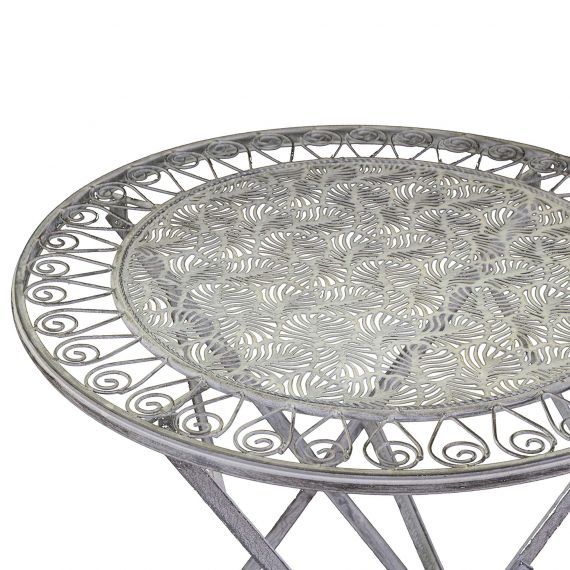 Tavolo in ferro grigio con 2 sedie da esterno giardino