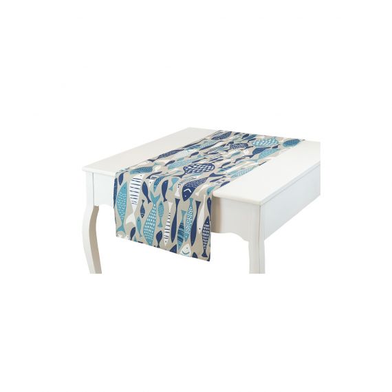 Table runner in tessuto Beach azzurro