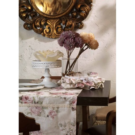 Table runner in tessuto Antique roses