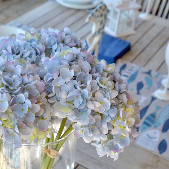 Bouquet ortensie con 3 rami blu