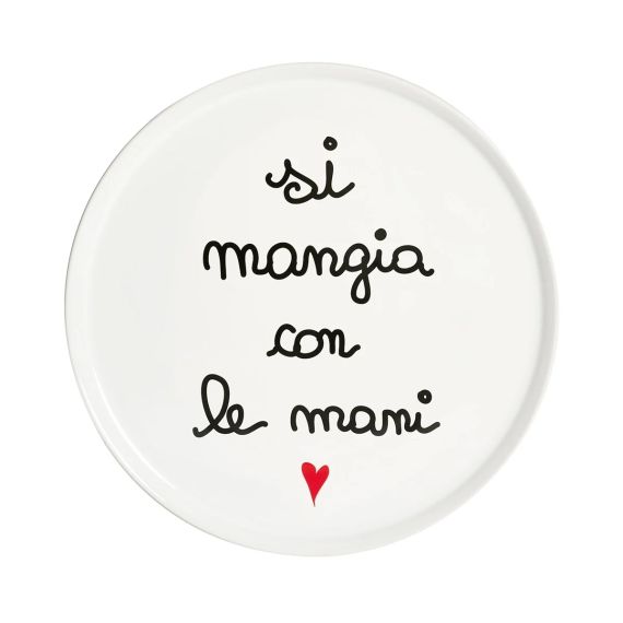 Piatto pizza "Si mangia con le mani"