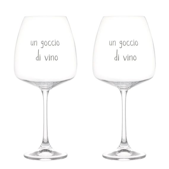 Set 2 calici "Un goccio di vino"